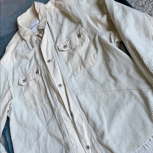 Thread & Supply Cream Corduroy Button-Up Shacket - Picture 6 of 10